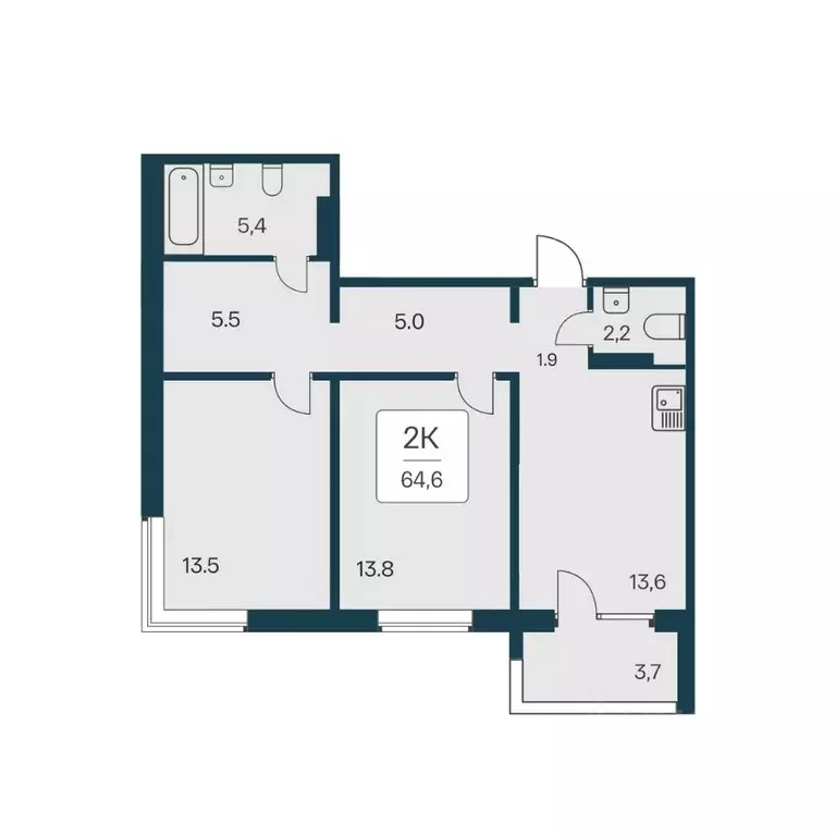 2-к кв. Новосибирская область, Новосибирск Игарская ул., 8 (64.6 м) - Фото 1
