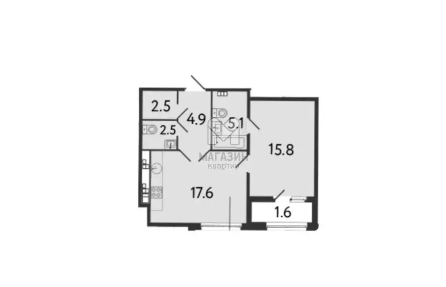 1-комнатная квартира: Санкт-Петербург, Миргородская улица, 1 (50 м) - Фото 0