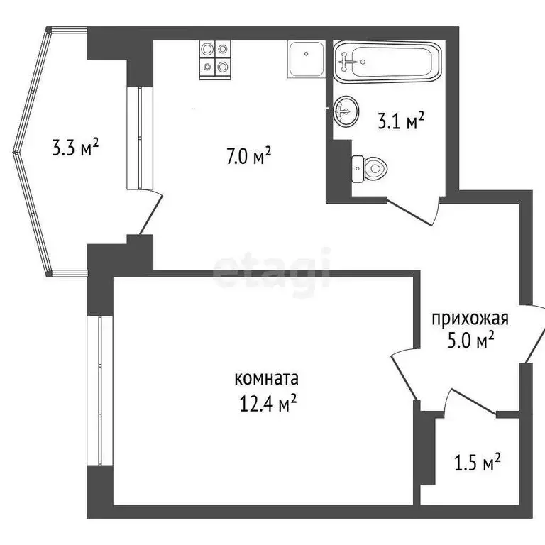 1-комнатная квартира: Ялта, Изобильная улица, 24 (30 м) - Фото 0