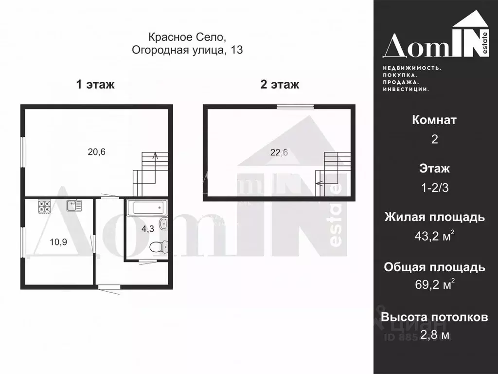 2-к кв. Санкт-Петербург, Санкт-Петербург, Красное Село Огородная ул., ... - Фото 2