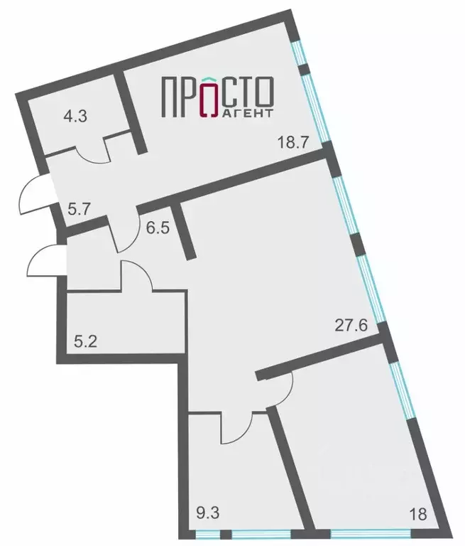 4-к кв. Свердловская область, Екатеринбург ул. Готвальда, 24 (92.7 м) - Фото 2