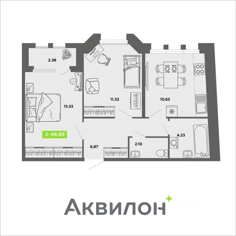 2-к кв. Архангельская область, Архангельск Поморская ул. (49.89 м) - Фото 0