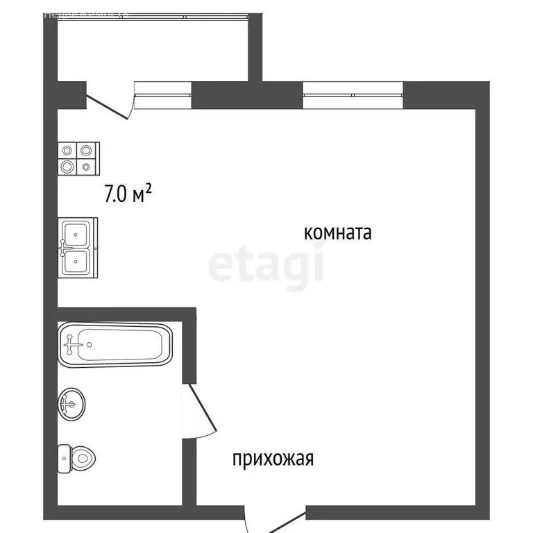 1-комнатная квартира: Альметьевск, улица Сулеймановой, 20 (27.1 м) - Фото 1