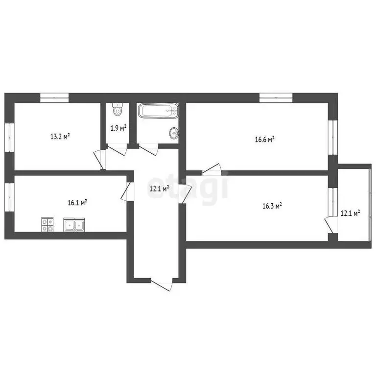 3-комнатная квартира: Ульяновск, улица Кирова, 47/2 (80.9 м) - Фото 0