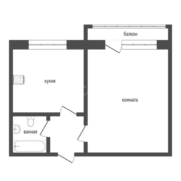 1-комнатная квартира: Курган, улица Кирова, 84 (30 м) - Фото 1