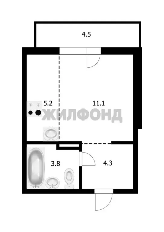 Квартира-студия: Новосибирск, Красный проспект, 331 (24.4 м) - Фото 0