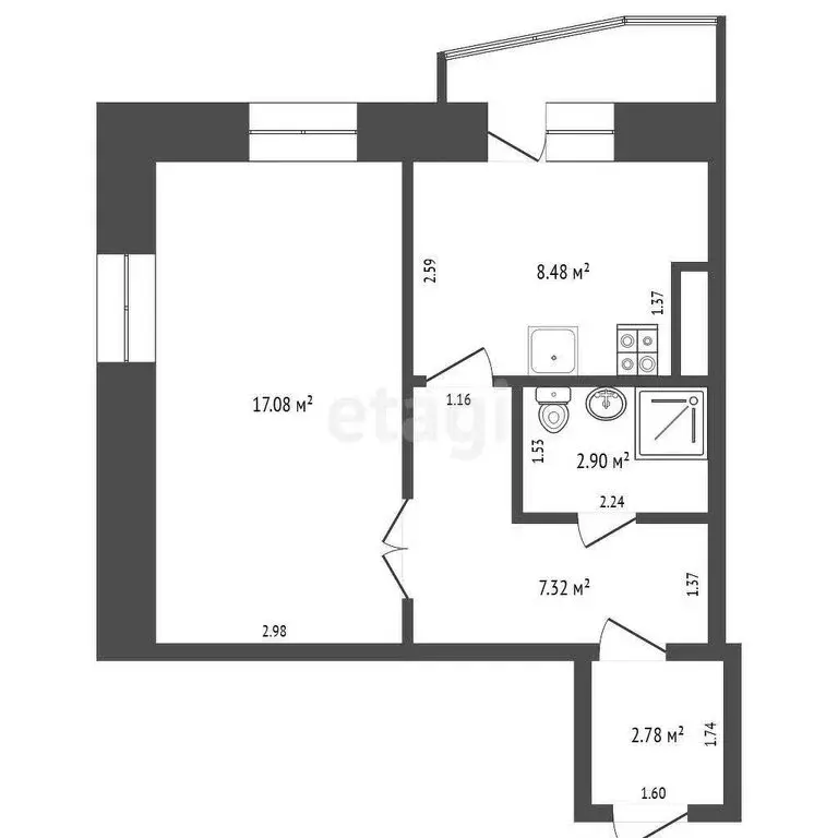 1-комнатная квартира: Орёл, улица Орловских Партизан, 6 (38.6 м) - Фото 0