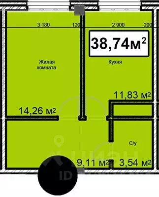 1-к кв. Ставропольский край, Ессентуки ул. Благодатная, 24 (38.74 м) - Фото 0
