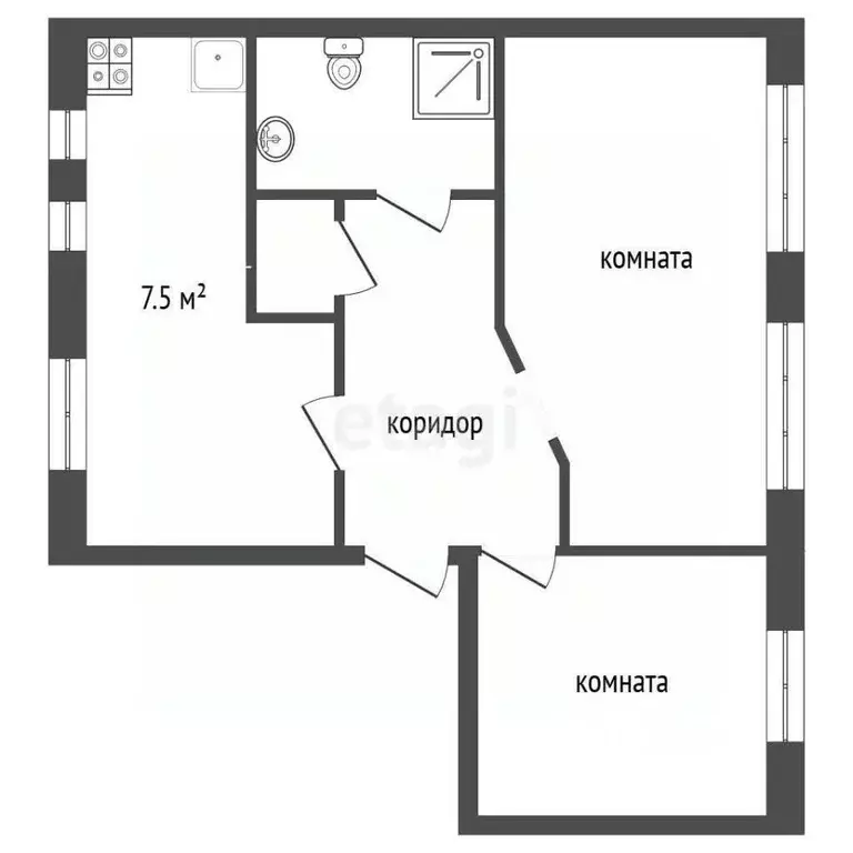 3-к кв. Вологодская область, Великоустюгский муниципальный округ, д. ... - Фото 2