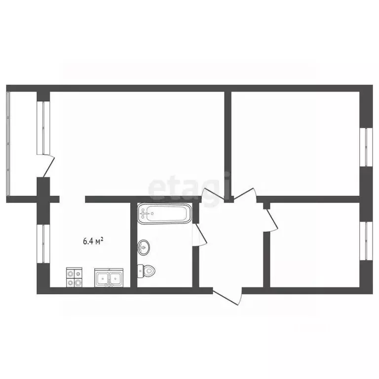 3-к кв. Архангельская область, Новодвинск ул. Димитрова, 4 (61.2 м) - Фото 2