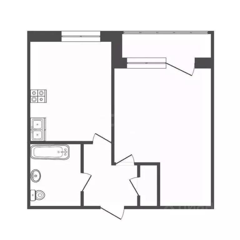 1-к кв. Костромская область, Кострома Соловьиная ул., 1/19 (32.3 м) - Фото 2