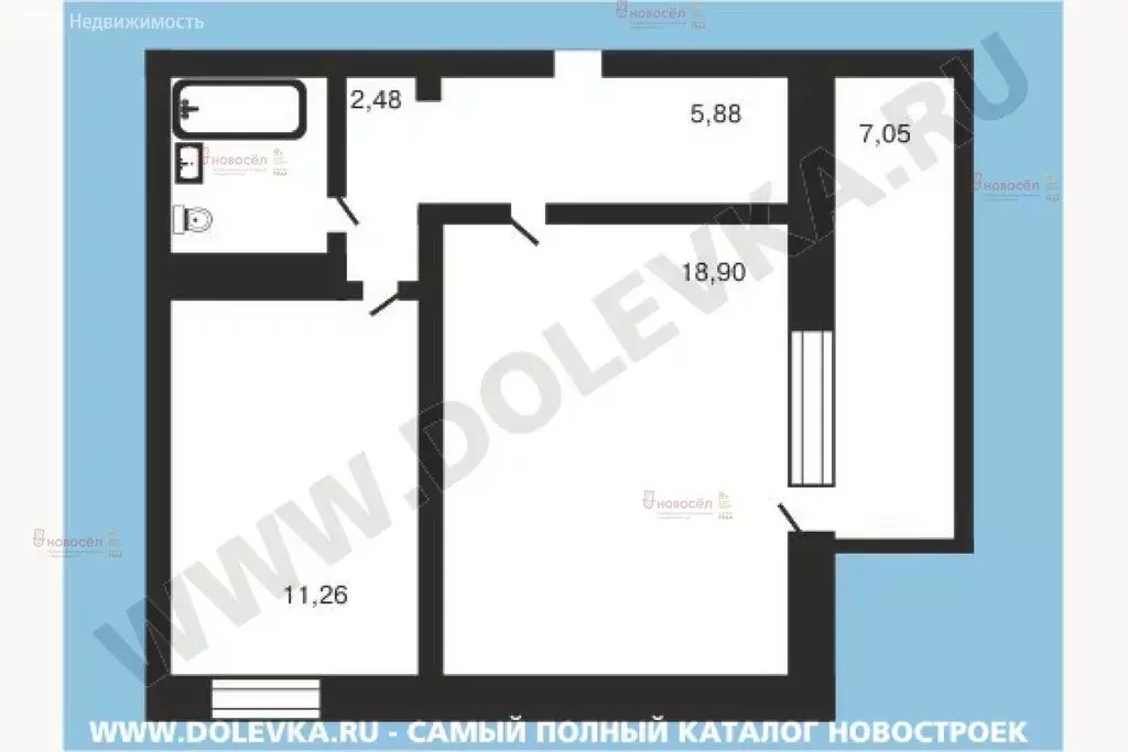 1-комнатная квартира: Екатеринбург, улица Красных Командиров, 21 (42 ... - Фото 1