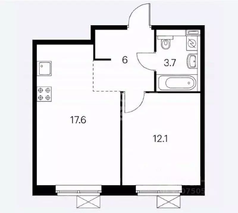 1-к кв. Московская область, Мытищи ул. Мира, 49 (40.0 м) - Фото 1