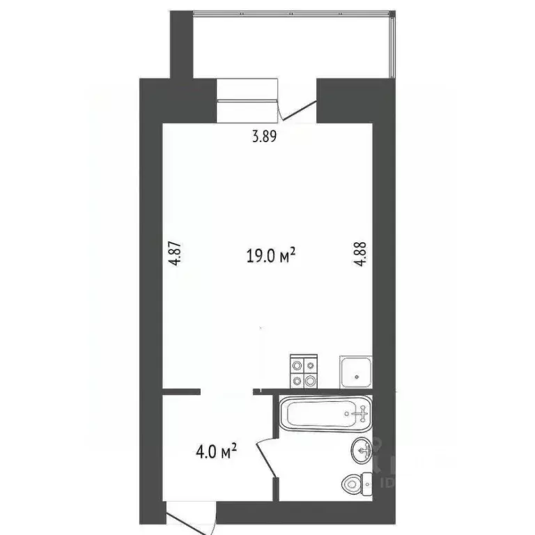 Студия Вологодская область, Вологда ул. Гагарина, 70 (26.0 м) - Фото 2
