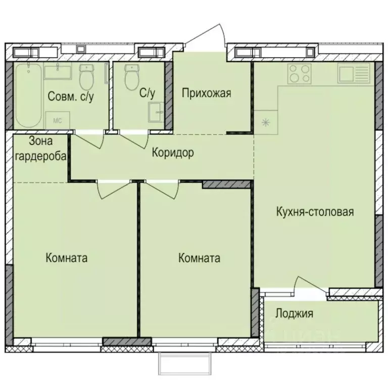 2-к кв. Удмуртия, Ижевск Автопроизводство жилрайон, Норвежский Лес ... - Фото 1