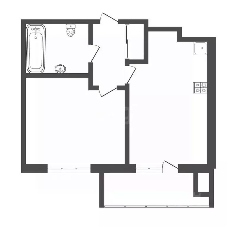 1-к кв. Тульская область, Тула городской округ, пос. Петровский ул. ... - Фото 2