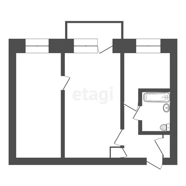 2-комнатная квартира: Улан-Удэ, улица Комарова, 9 (45.6 м) - Фото 1