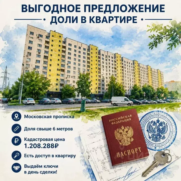 2-к кв. Москва ул. Корнейчука, 55 (52.6 м) - Фото 1