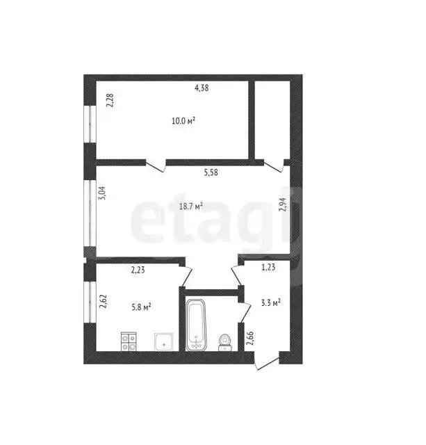 2-комнатная квартира: Салават, улица Ленина, 34 (40.5 м) - Фото 1