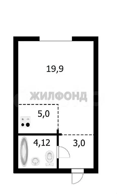 Квартира-студия, 32,6 м, 3/10 эт. - Фото 0