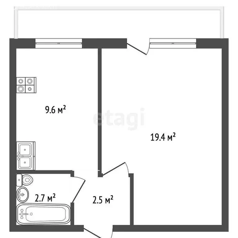 Квартира-студия: Алушта, Западная улица, 4к3 (37.5 м) - Фото 1