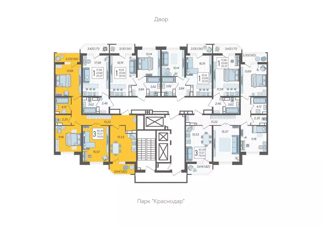 3-комнатная квартира: Краснодар, Уральская улица, 87/7 (79.05 м) - Фото 1