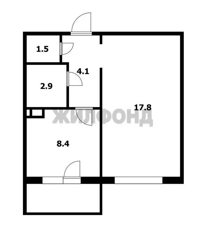 1-комнатная квартира: Новосибирск, улица Красный Факел, 25/1 (39.2 м) - Фото 0
