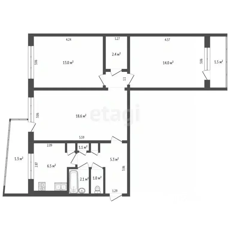3-к кв. Мордовия, Саранск ул. Володарского, 58 (64.0 м) - Фото 2