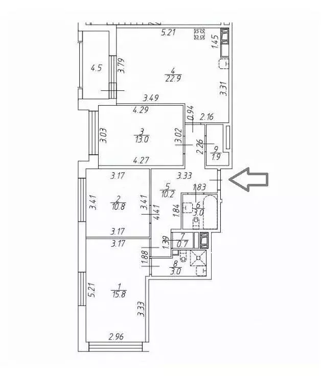 3-к кв. Санкт-Петербург ул. Тосина, 6 (85.0 м) - Фото 1