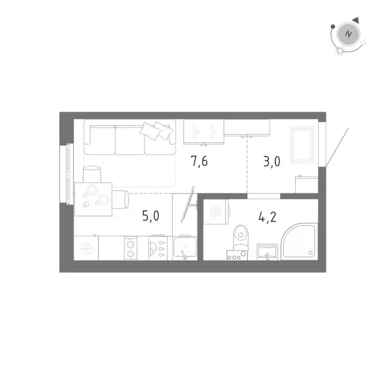 Студия Санкт-Петербург пос. Шушары, Клюква Парк жилой комплекс (19.8 ... - Фото 1