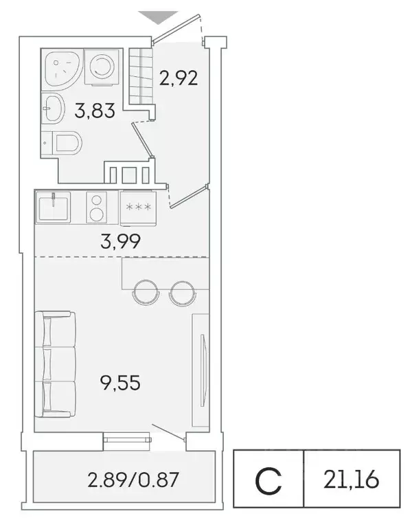 Студия Ленинградская область, Мурино Всеволожский район, ул. Графская, ... - Фото 1