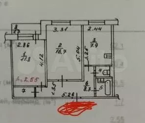 2-к. квартира, 52,1 м, 9/9 эт. - Фото 0