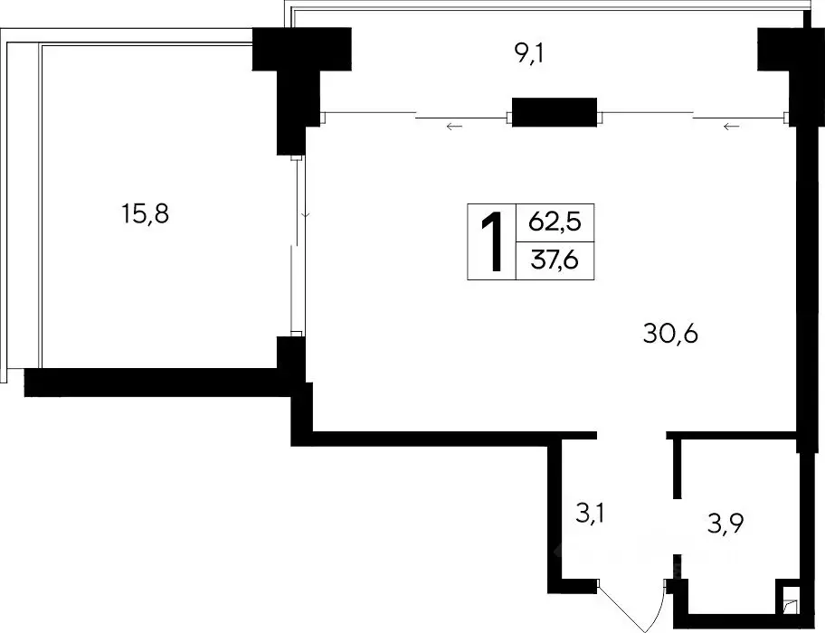 1-к кв. Крым, Евпатория Курортный кв-л,  (62.5 м) - Фото 1