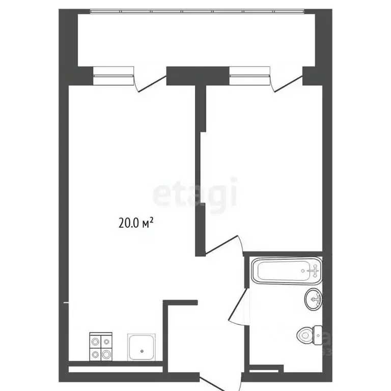 1-к кв. Тюменская область, Тюмень ул. Василия Малкова, 19 (37.7 м) - Фото 2