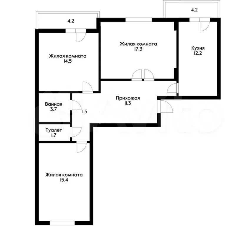 3-к. квартира, 91 м, 7/9 эт. - Фото 0