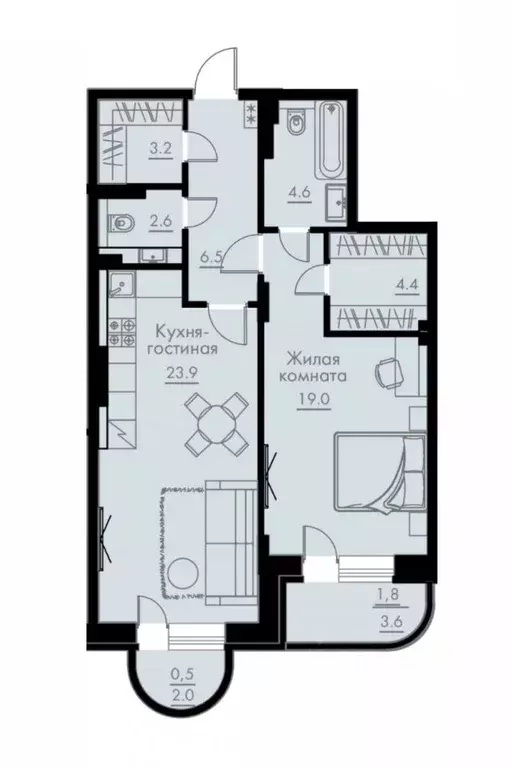 2-к кв. Воронежская область, Воронеж ул. Жилина, 7 (66.5 м) - Фото 1