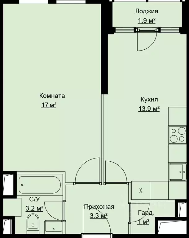 1-к кв. Московская область, Люберцы Шоссейная ул., 42с1 (40.3 м) - Фото 0