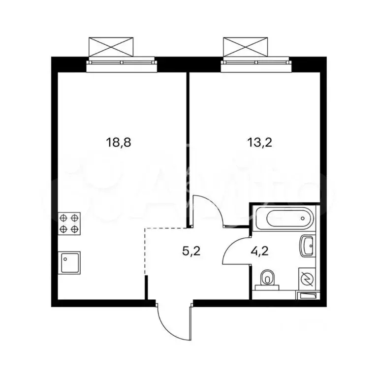 1-к. квартира, 32 м, 2/9 эт. - Фото 0