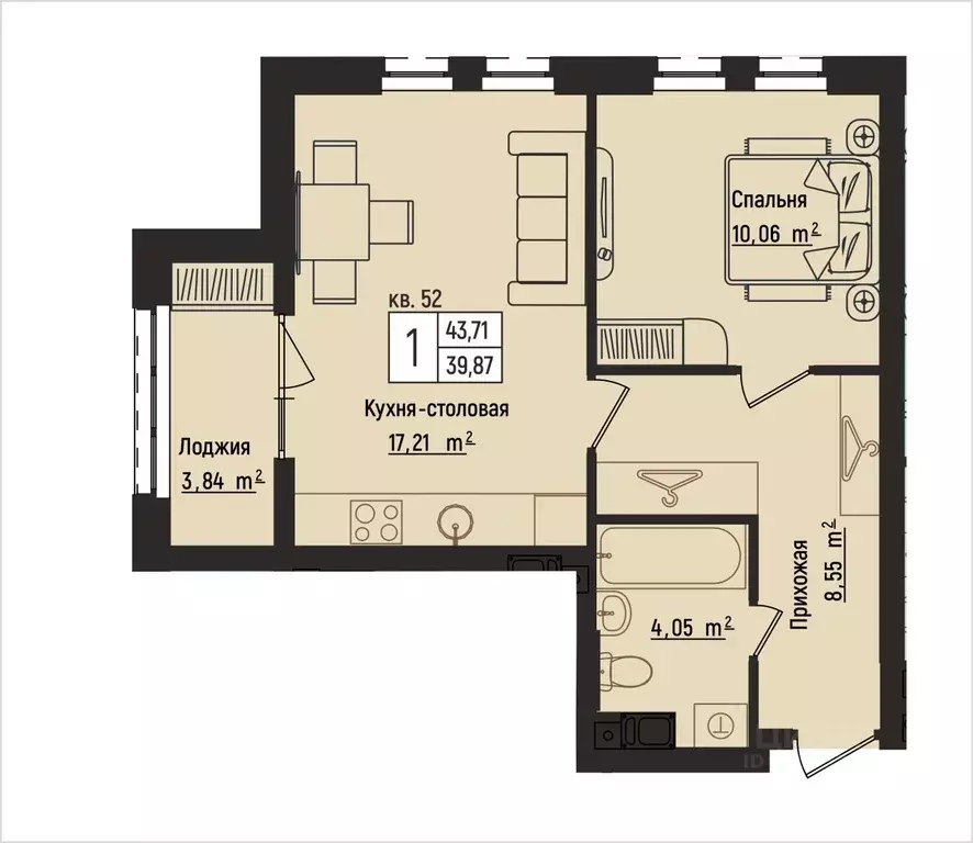 1-к кв. Нижегородская область, Нижний Новгород Литературная ул., 5 ... - Фото 1