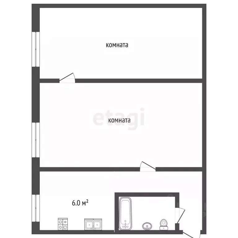 2-к кв. Владимирская область, Муром Пролетарская ул., 73 (42.5 м) - Фото 1