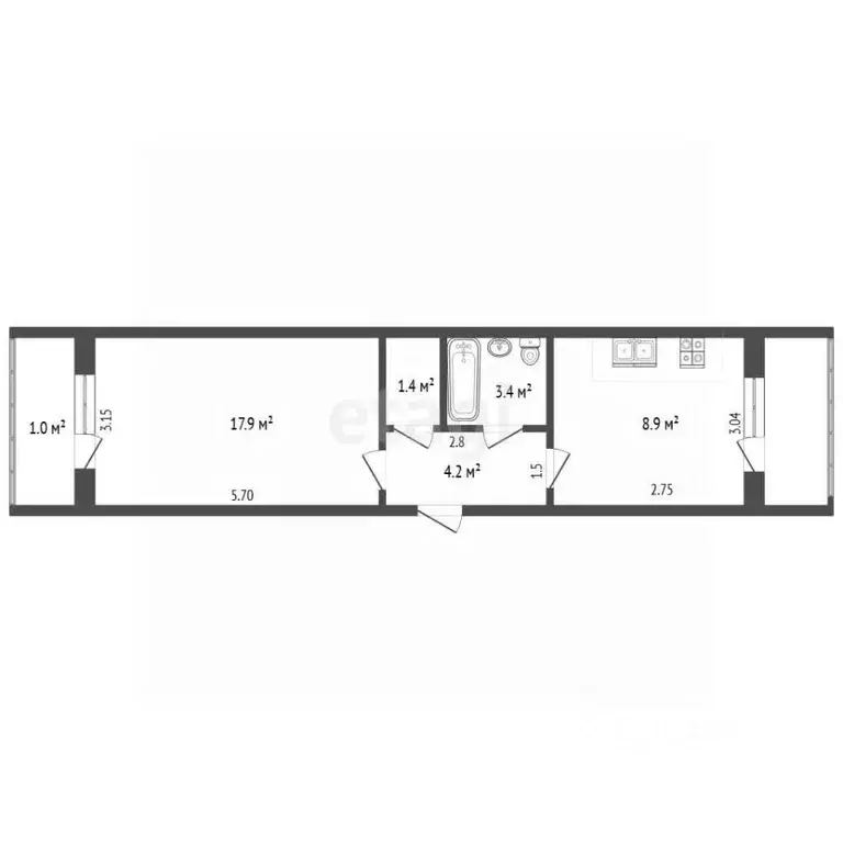 1-к кв. Крым, Феодосия ул. Челнокова, 62А (35.8 м) - Фото 1