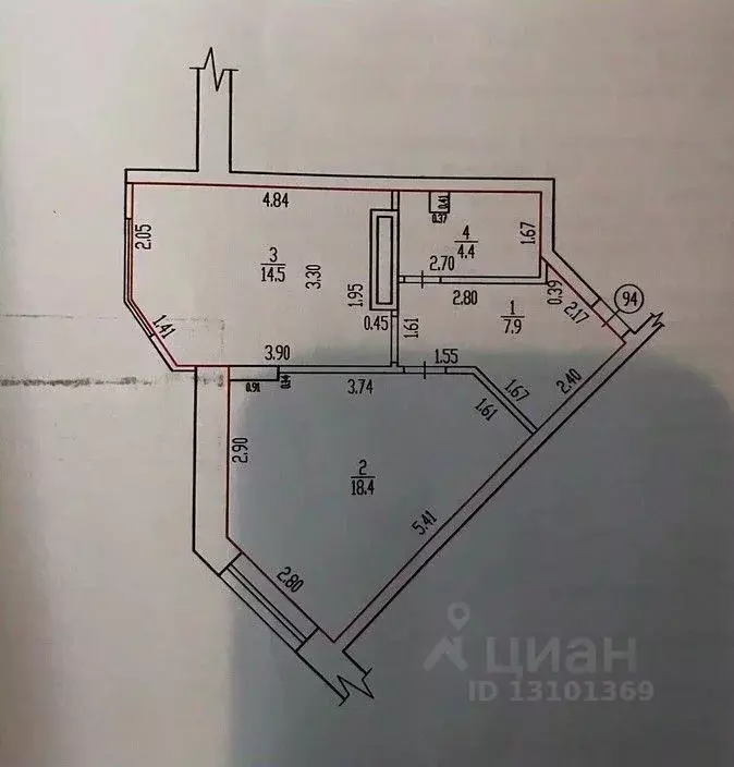 1-к кв. Брянская область, Брянск Флотская ул., 8 (45.2 м) - Фото 1