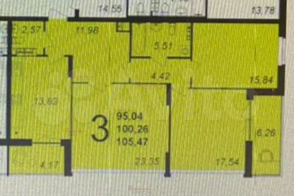 3-к. квартира, 100 м, 6/10 эт. - Фото 0