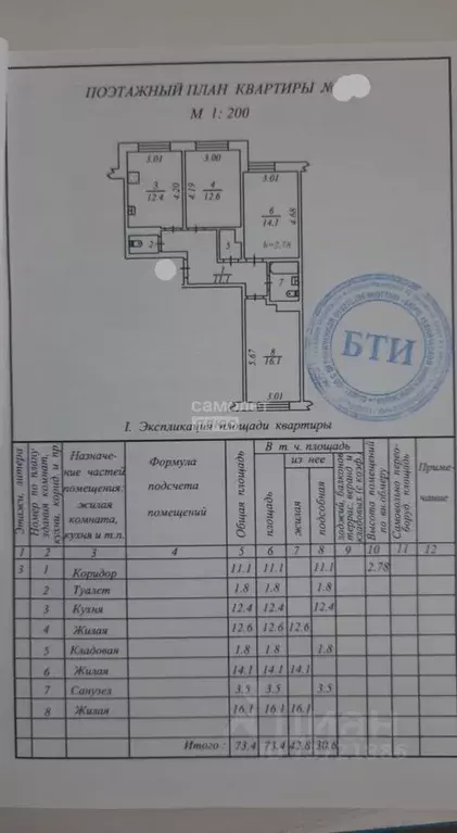 3-к кв. Ямало-Ненецкий АО, Ноябрьск Советская ул., 108 (71.0 м) - Фото 1