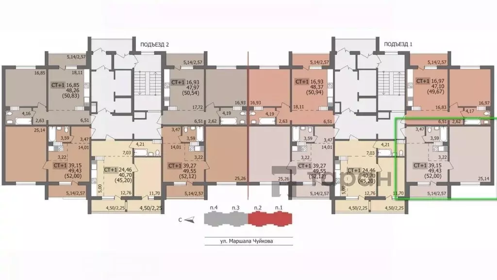 1-к кв. Челябинская область, Челябинск ул. Маршала Чуйкова, 16 (52.12 ... - Фото 2
