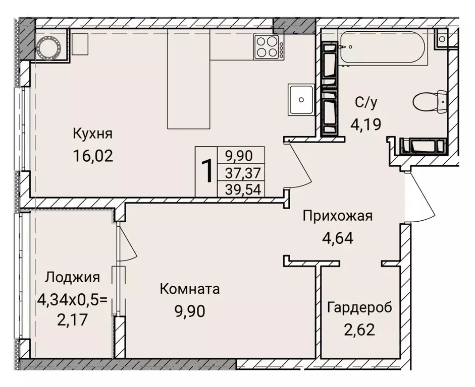 1-к кв. Севастополь ул. Братьев Манганари, 30к2 (39.54 м) - Фото 0