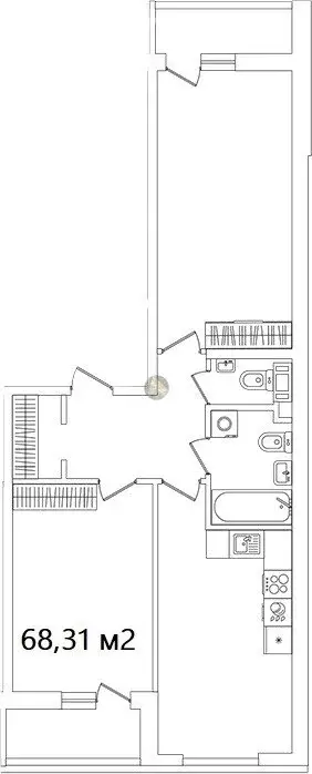 2-комнатная квартира: Санкт-Петербург, Октябрьская набережная, 120 ... - Фото 1