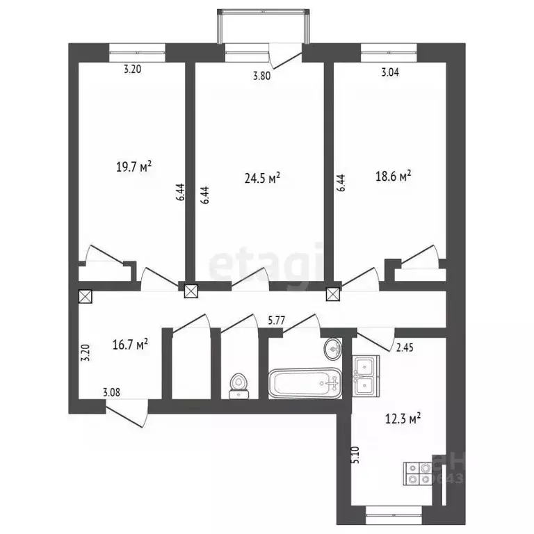 3-к кв. Московская область, Жуковский ул. Маяковского, 19 (102.7 м) - Фото 1