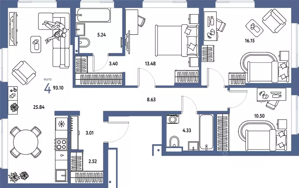 4-к кв. Московская область, Мытищи Страна.Парковая жилой комплекс ... - Фото 1