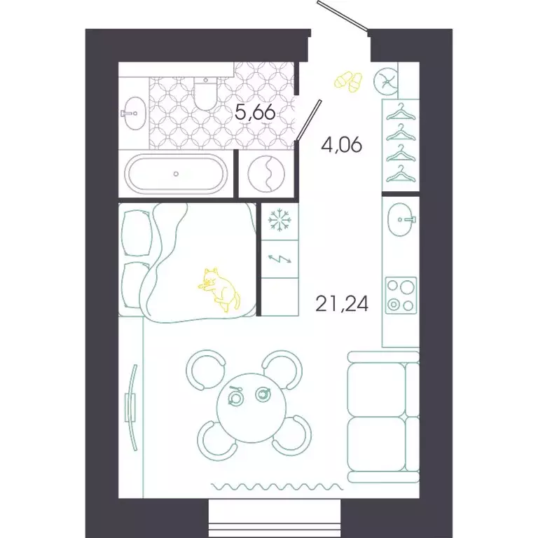 Квартира-студия: Пенза, Колышлейская улица, 7 (30.96 м) - Фото 1